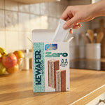 Kewafer al cocco in confezione, alimento per dieta chetogenica con 0,3 g di zuccheri per porzione