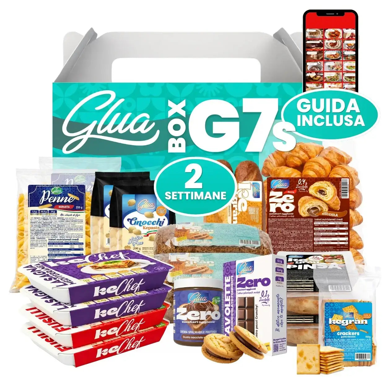 Box G7S Spesa 2 settimane con 42 porzioni, guida inclusa per dieta chetogenica.