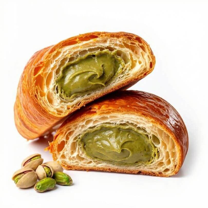 15 Cornetti proteici ripieni di crema al pistacchio: un morso di dolcezza nella dieta chetogenica.