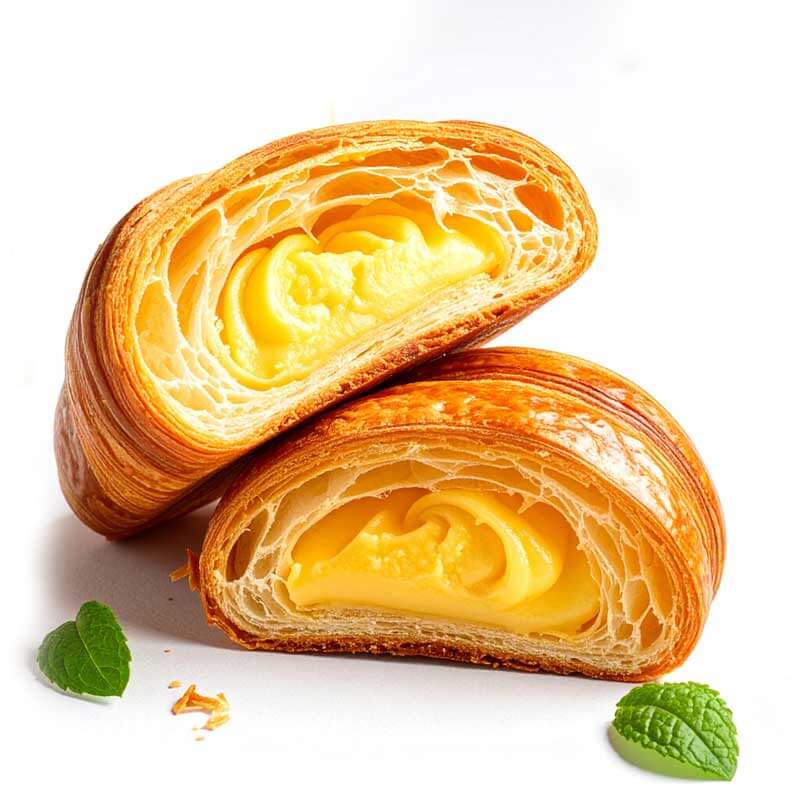 15 Cornetti proteici ripieni di crema al limone, alimento chetogenico, ricco di proteine e fibre.