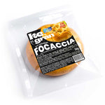 Focaccia proteica da 50g, ideale per dieta chetogenica, con solo 1g di carboidrati e 16% di proteine per porzione.