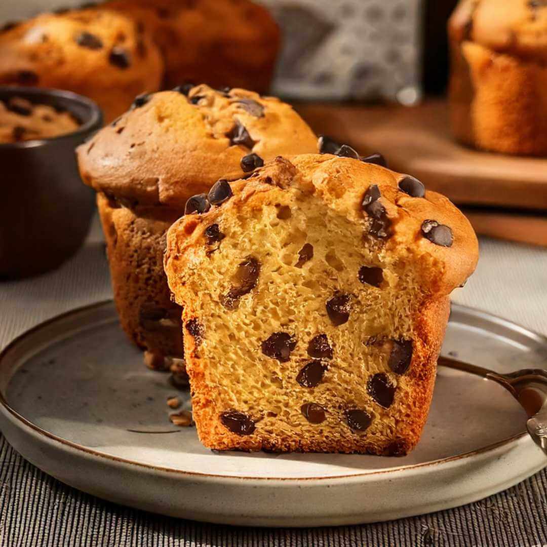 Glua Chocopan con gocce di cioccolato per la colazione chetogenica