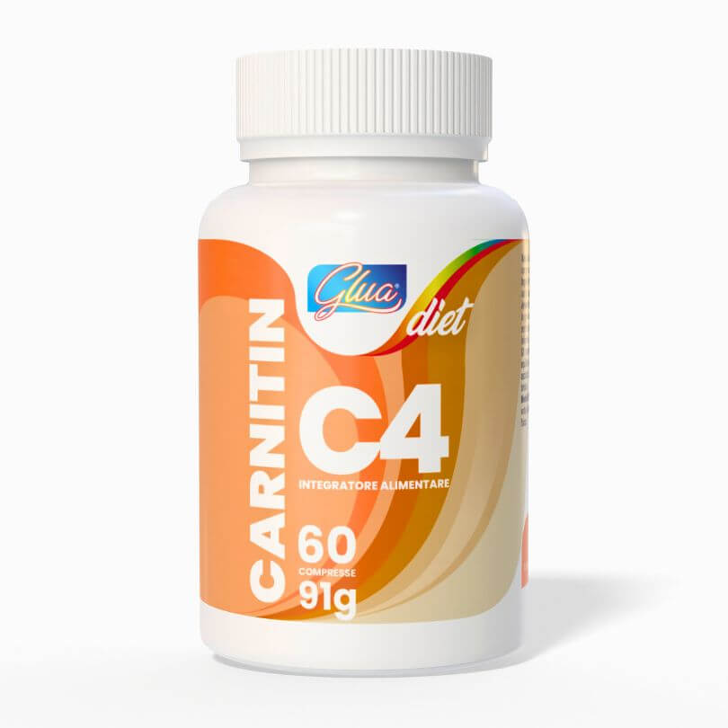 Integratore alimentare C4 con 1000 mg di carnitina in 60 compresse, ideale per dieta chetogenica e alimenti keto.