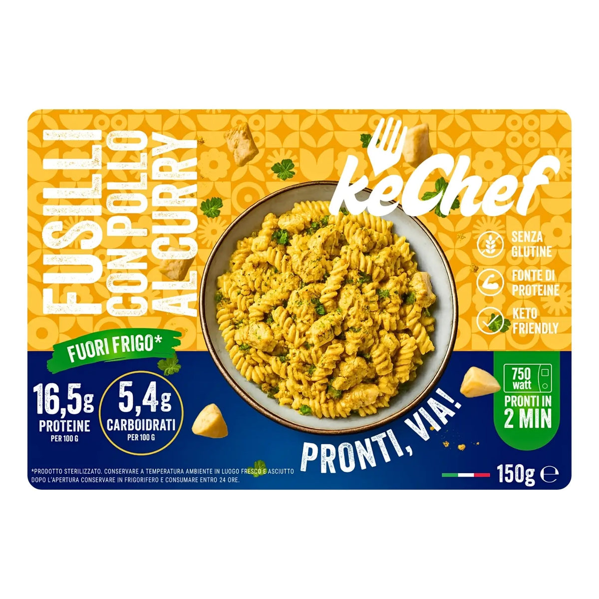 Fusilli keChef con pollo y curry Plato Listo