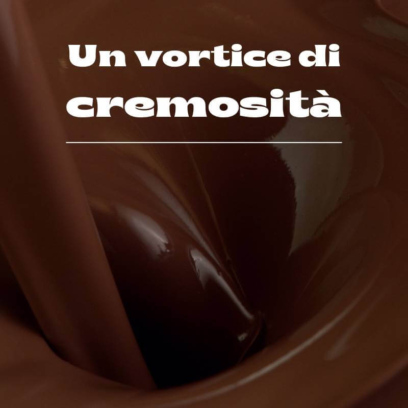 Un vortice di cremosità in cioccolato fondente, perfetto per dolci e dessert cremosi.