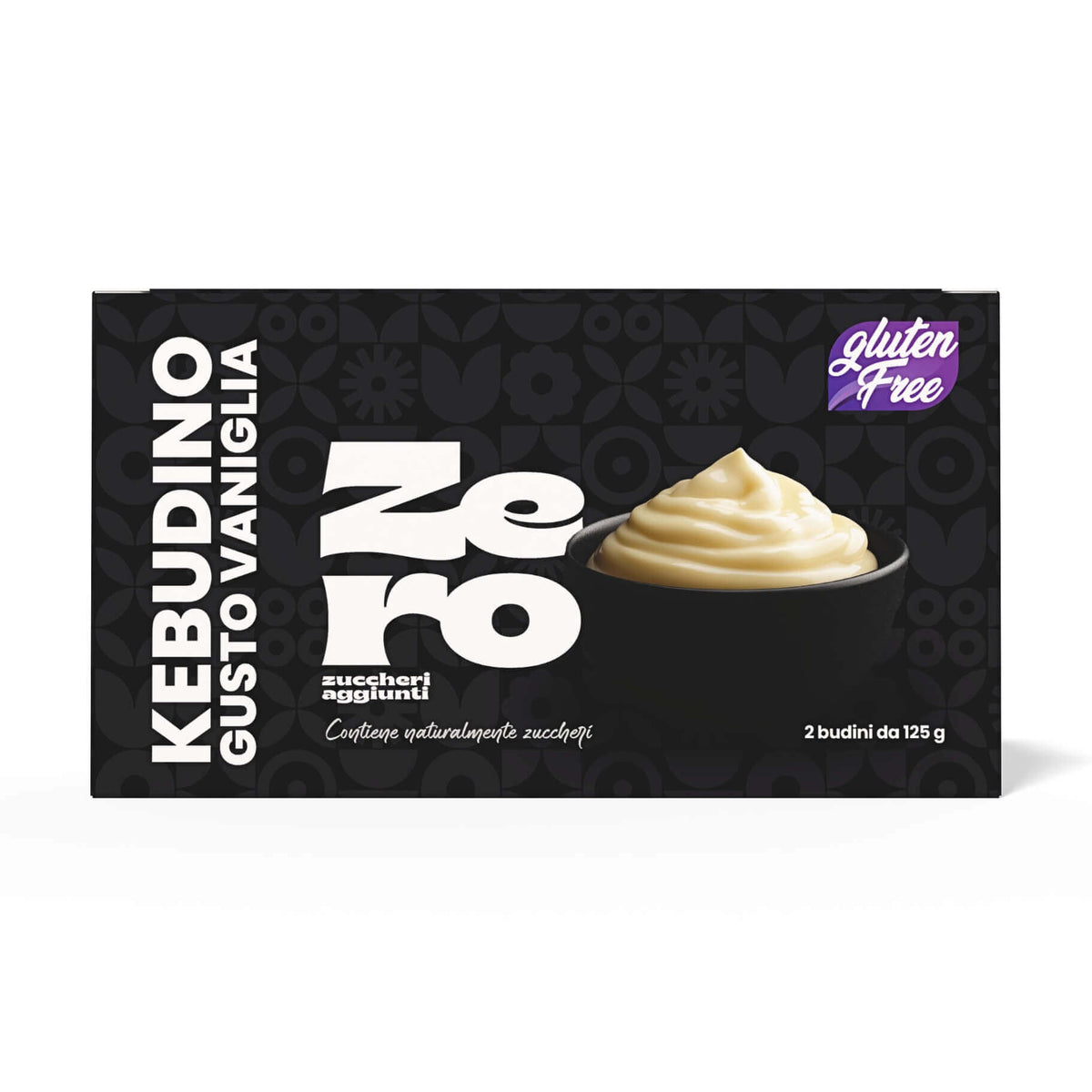 Kebudino proteico alla Vaniglia - budino gluten free dal gusto avvolgente, 2 vasetti da 125g per dieta chetogenica.