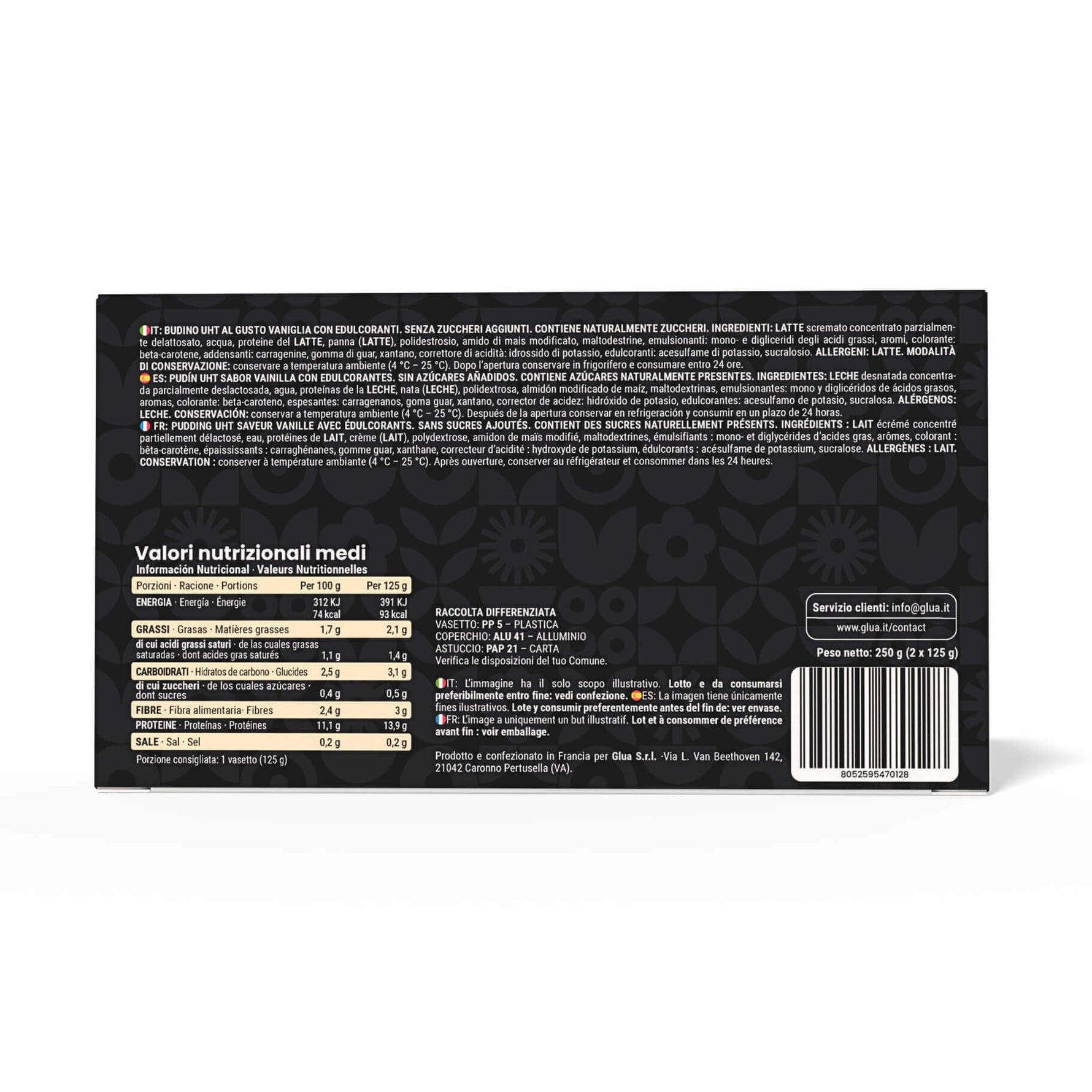 Valori nutrizionali del Kebudino proteico alla Vaniglia, perfetto per la dieta chetogenica.