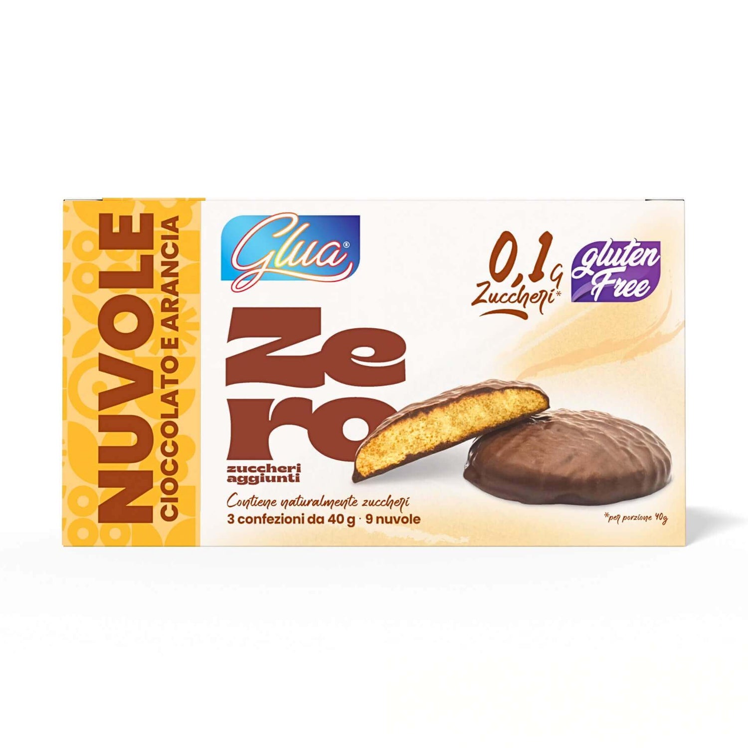 Galletas proteicas Clouds cubiertas de chocolate y naranja