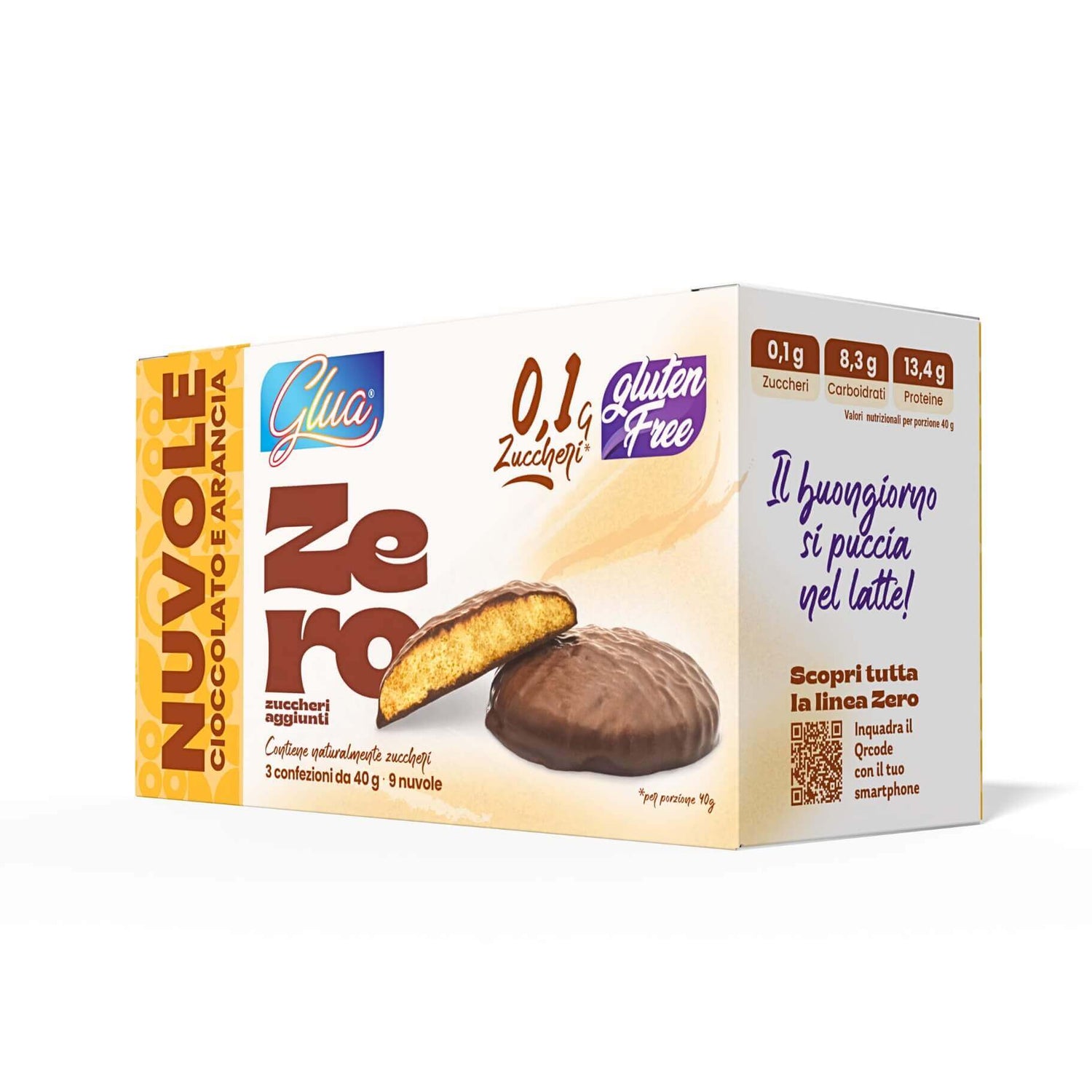 Galletas proteicas Clouds cubiertas de chocolate y naranja