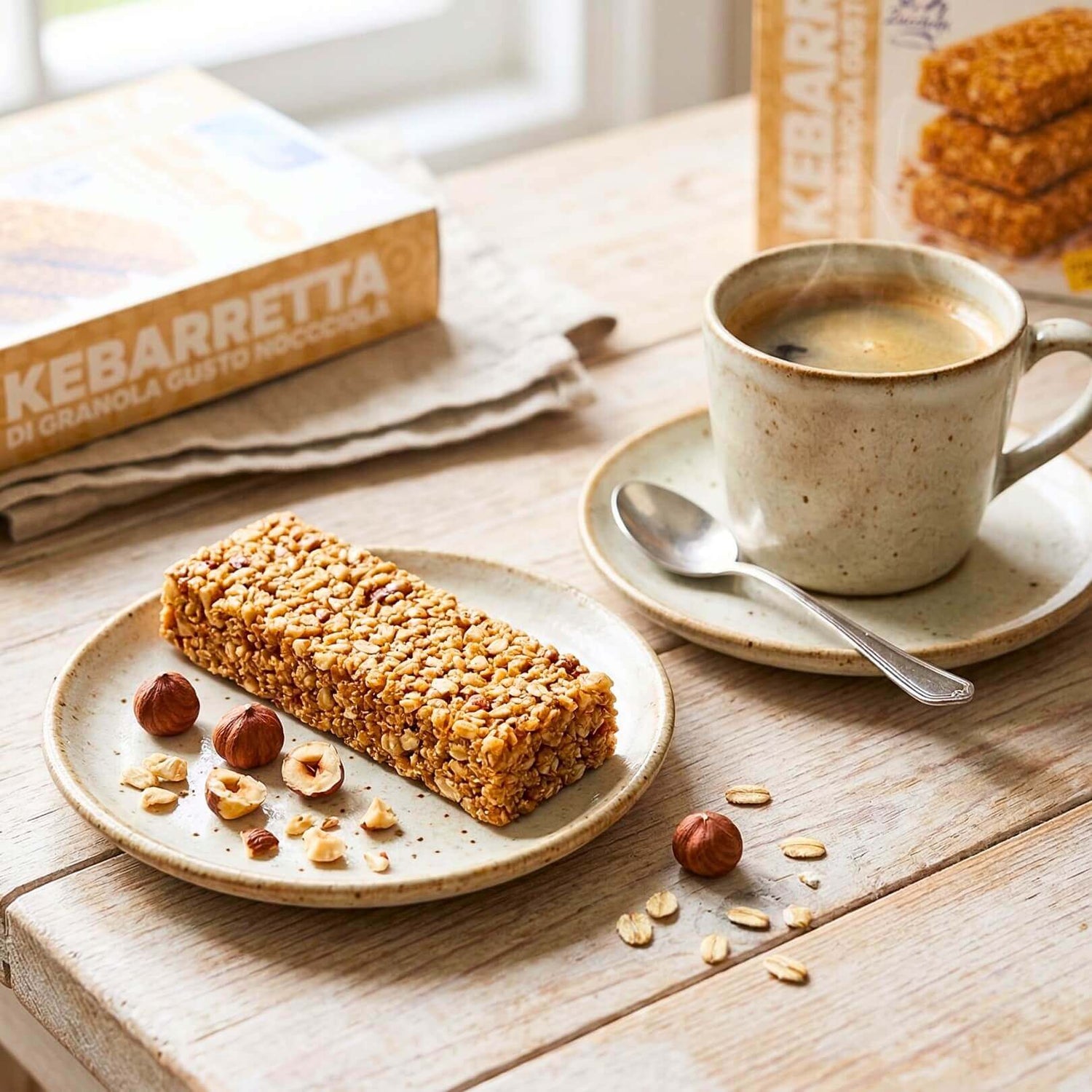 Barritas de granola y avellanas