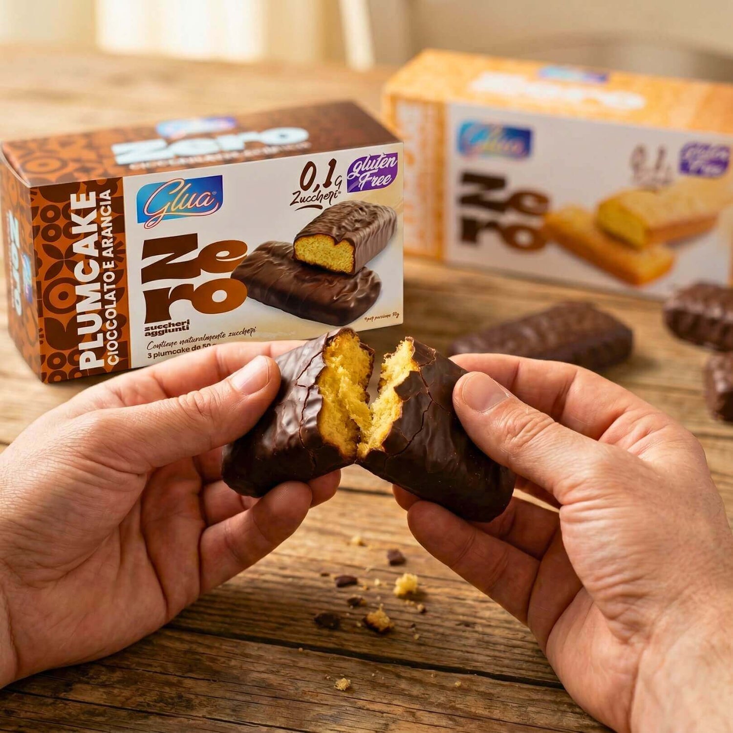 Plumcake cubierto de chocolate sabor naranja