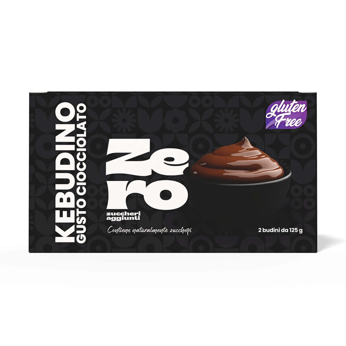 Kebudino proteico al cioccolato in confezione da 2 budini, dessert cremoso per dieta chetogenica.
