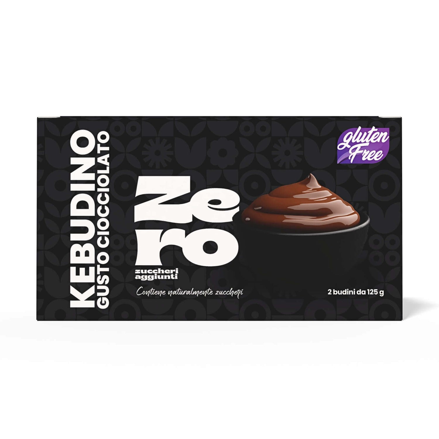 Kebudino proteico al cioccolato in confezione da 2 budini, dessert cremoso per dieta chetogenica.