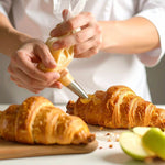 15 Cornetti proteici ripieni di purea alla mela con crema pasticcera, alimenti proteici, dieta chetogenica