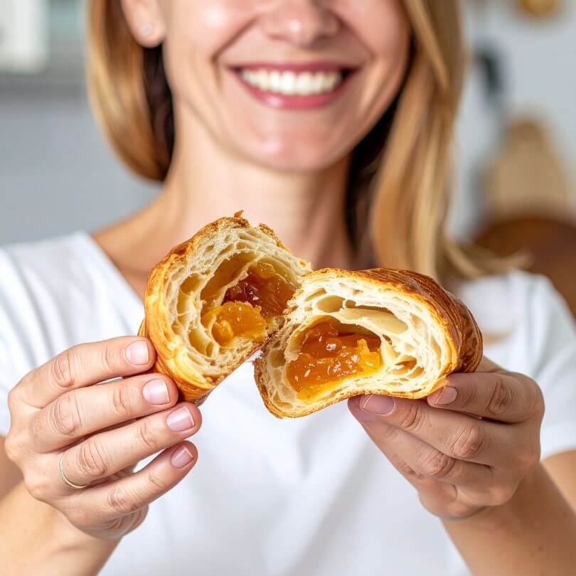 Box G8 Premium Spesa mensile Completa: croissant con ripieno di marmellata, delizioso e pronto da gustare.