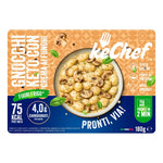 Gnocchi Keto alla Crema ai Funghi keChef in vaschetta 180g, pronti in 90 secondi, con solo 4g di carboidrati.