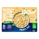 Gnocchi Keto al cacio e pepe keChef, piatto pronto in 90 secondi, solo 5g di carboidrati per 100g.
