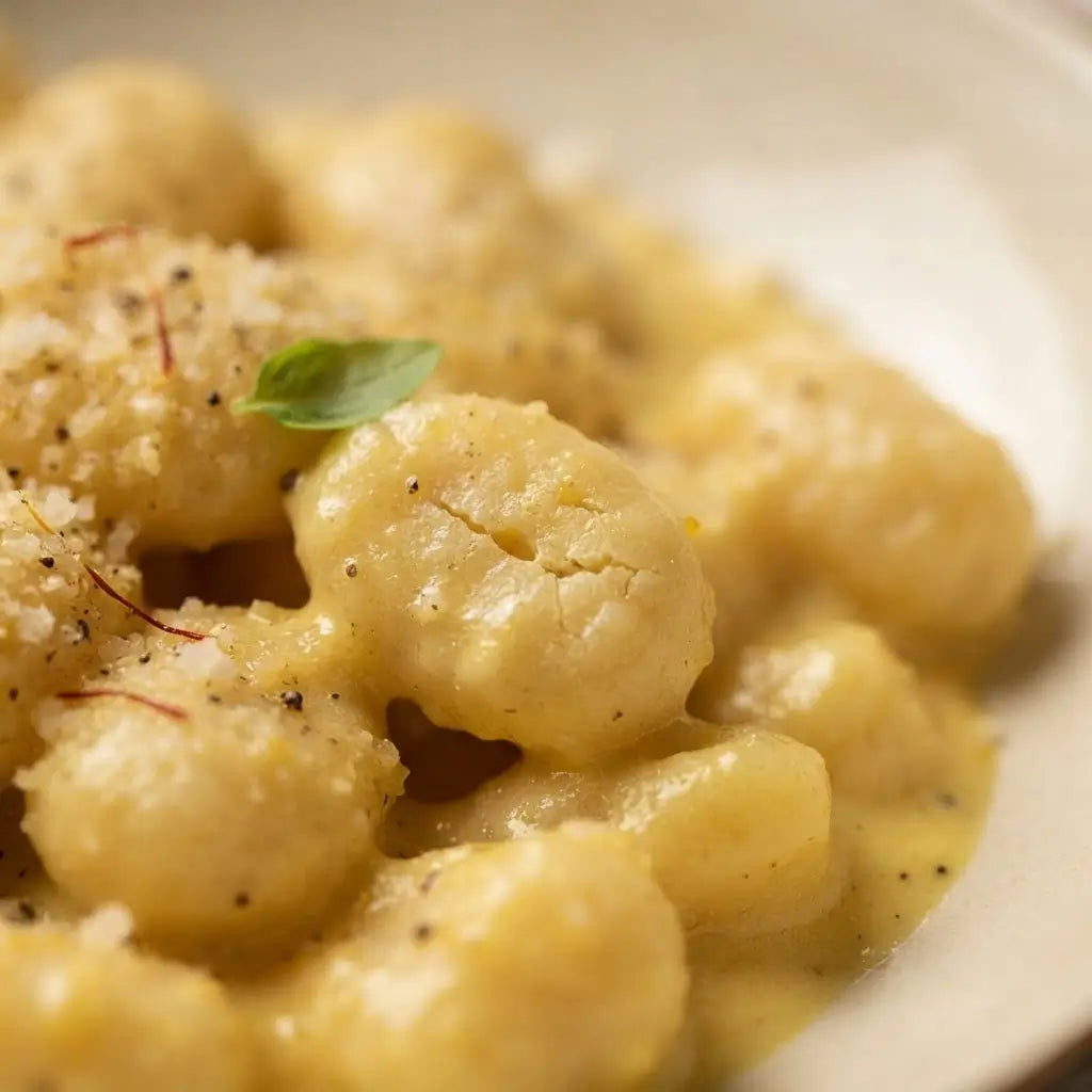 Gnocchi Keto crema allo zafferano keChef con crema vellutata e profumo avvolgente