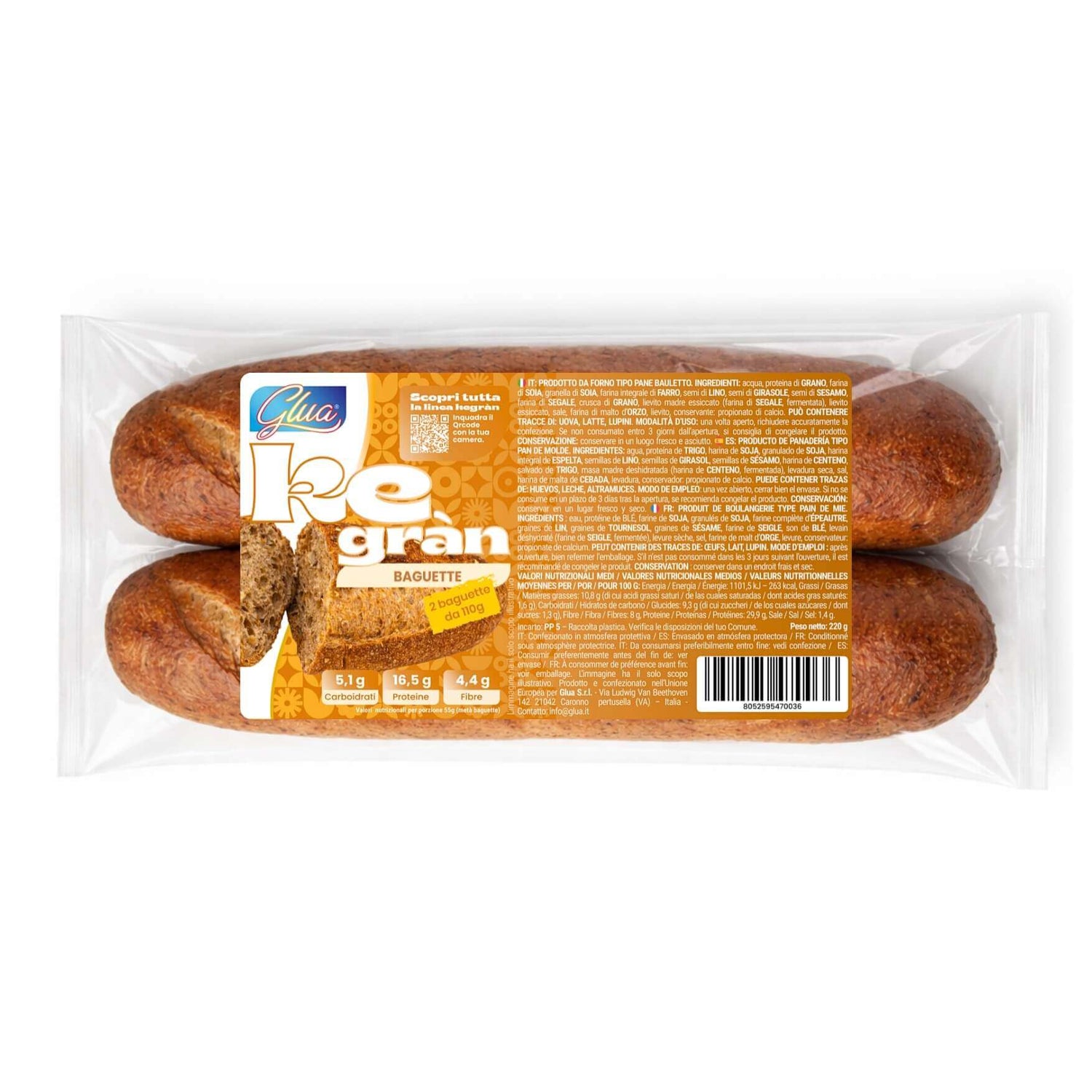 Baguette de pan proteico