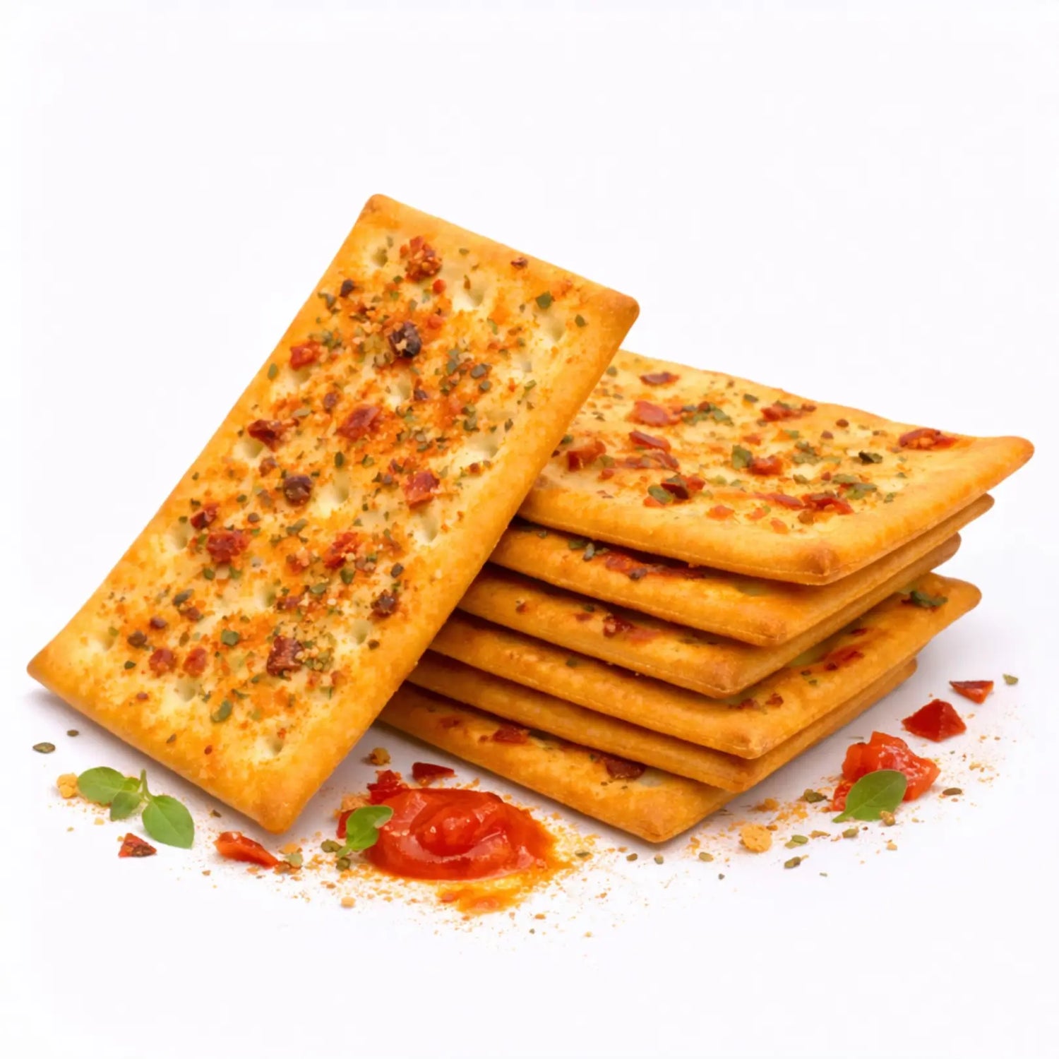 Kegràn Schiacciatine alla pizzaiola croccanti con pomodoro e origano, ideali per dieta chetogenica.