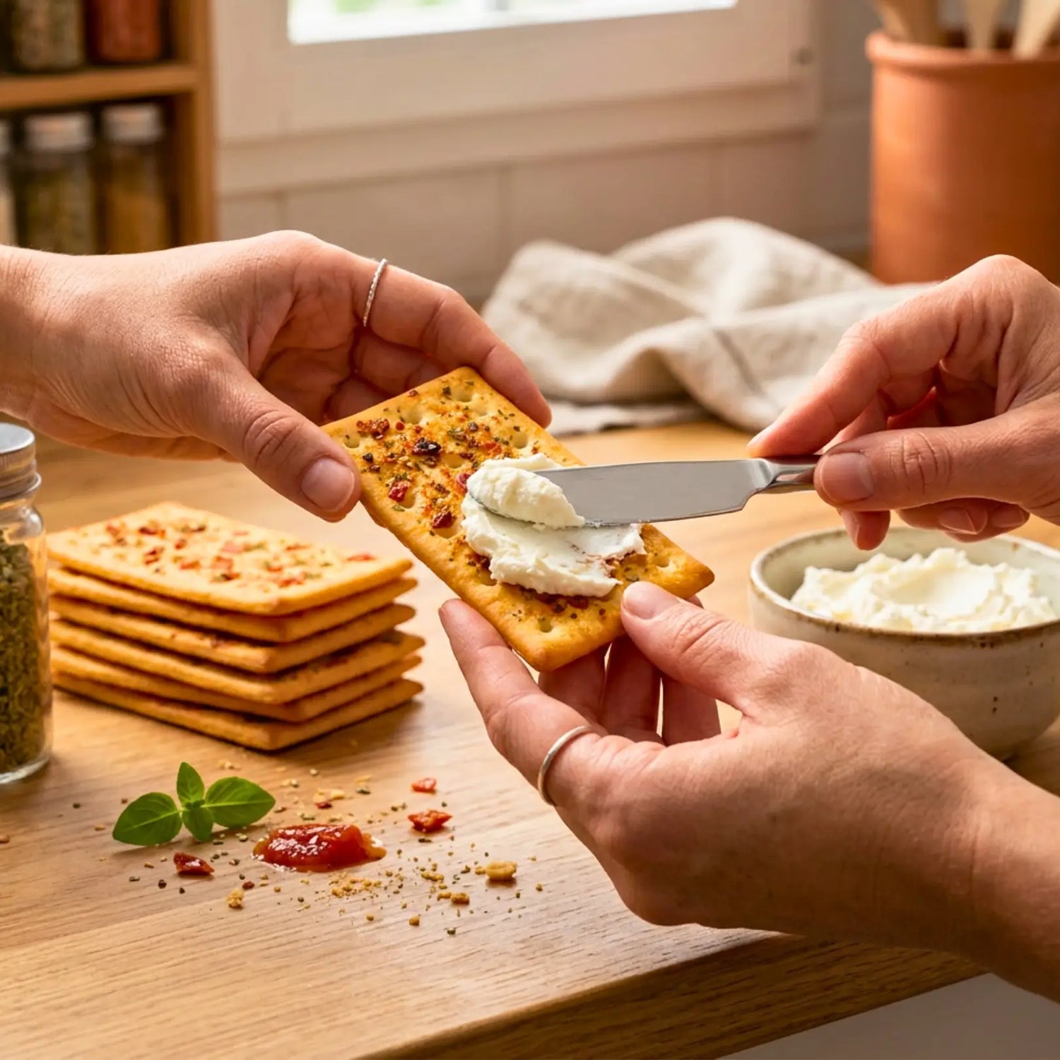 Kegràn Schiacciatine alla pizzaiola spalmate con formaggio, ideali per dieta chetogenica.